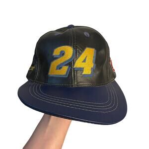 Vintage leather nascar hat